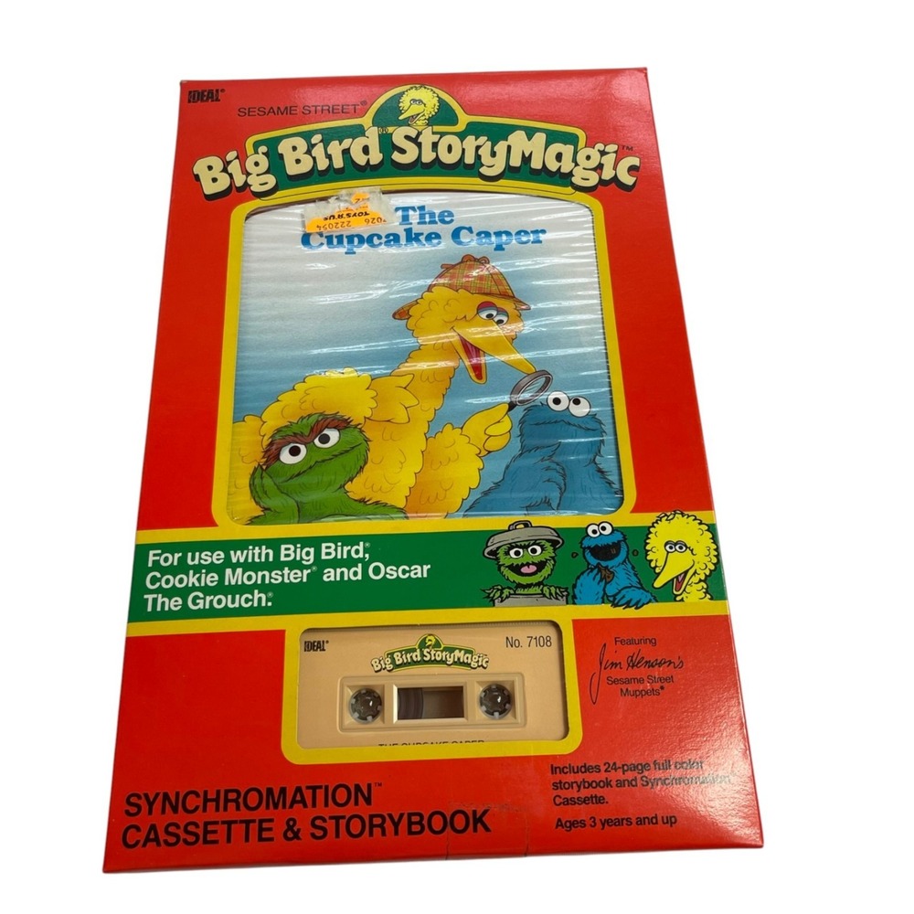 Sesame Street Big Bird Story Magic Book Cassette Cupcake Caper Ideal